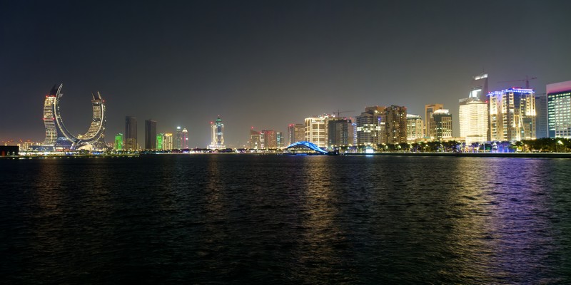 Vue étendue depuis le nord de la marina de Lusail