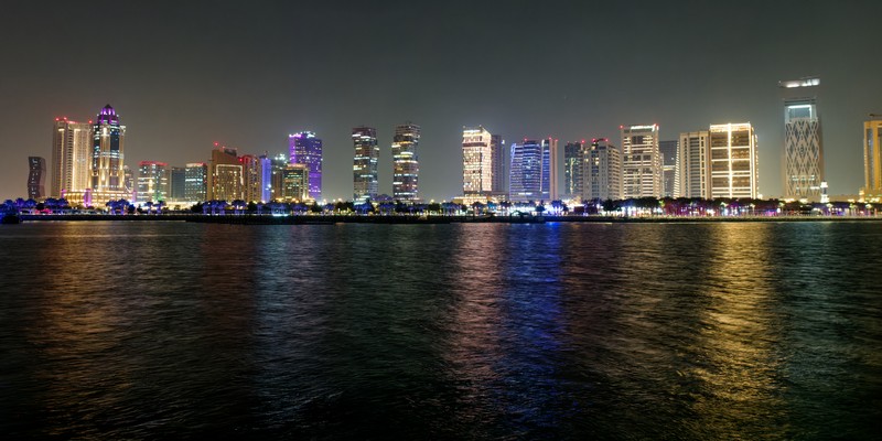 Les gratte-ciels de Lusail vus depuis le sud de Al Maha Island